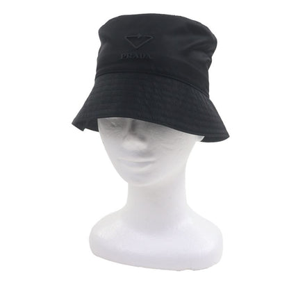 Prada 20SS 2hc137 Re-nylon Hat With Logo Black S Genuine Men Unisex