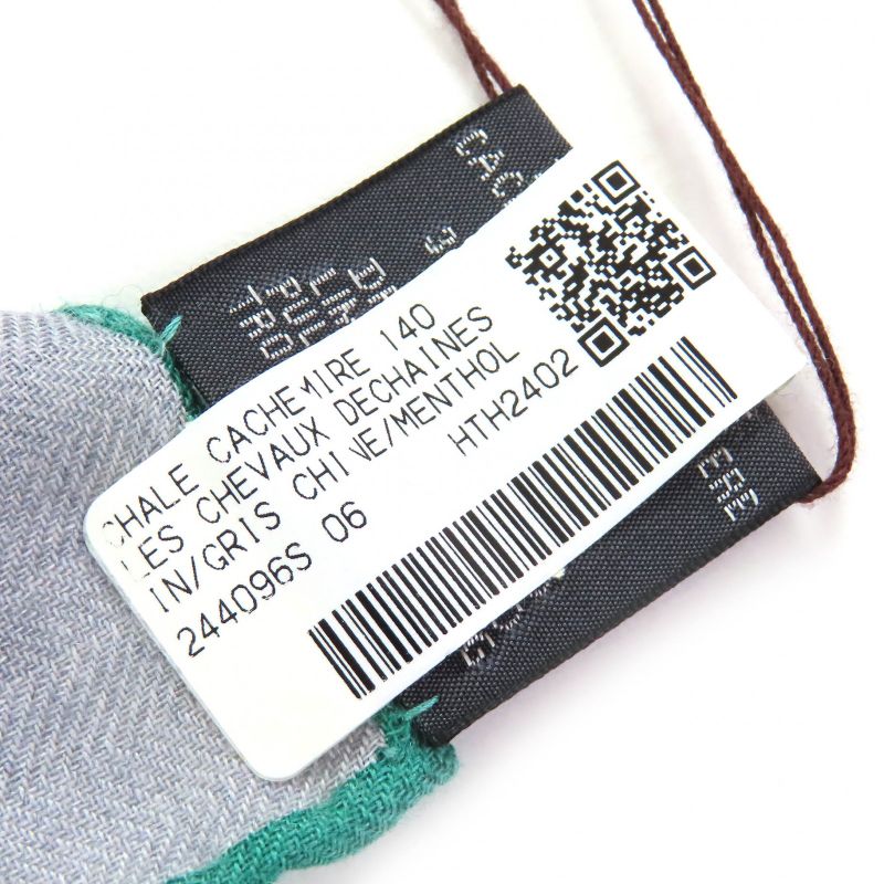 (hermes 2024 244096s Chevaux Dechene Cashmere Silk GRIS Chine Menthol Carre