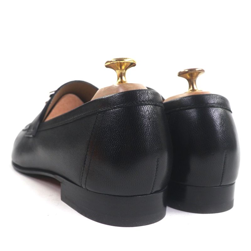 Hermes Silver Hardware Paris H Buckle Moccasin U-tip Leather Shoes Loafers