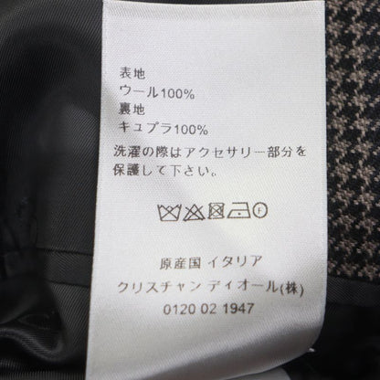 DIOR Homme 293c381b5637 100% Wool Staggered Pattern CD Buckle Belt Winged Coat