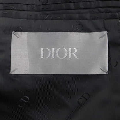 DIOR Homme 293c381b5637 100% Wool Staggered Pattern CD Buckle Belt Winged Coat