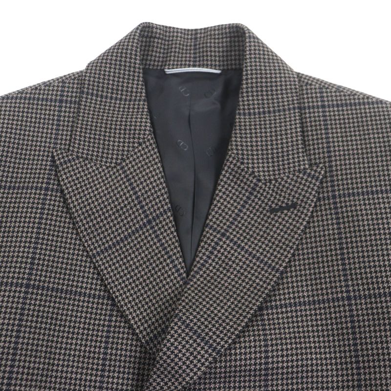 DIOR Homme 293c381b5637 100% Wool Staggered Pattern CD Buckle Belt Winged Coat