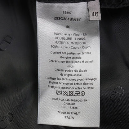 DIOR Homme 293c381b5637 100% Wool Staggered Pattern CD Buckle Belt Winged Coat