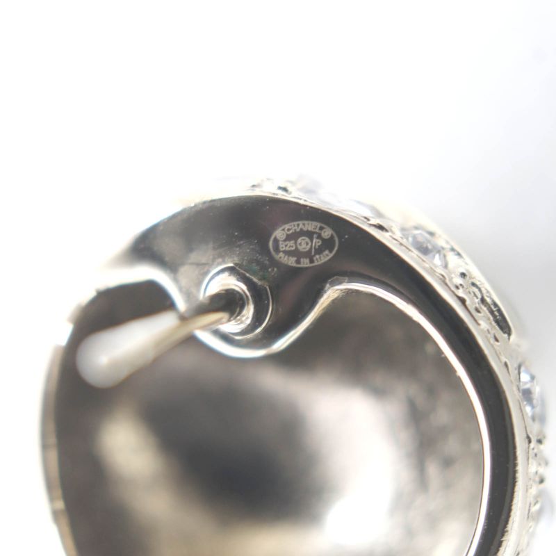 ◇chanel B25P Abf219 Metal Strass Star Heart Motif Bijoux Binaural Ball Earrings