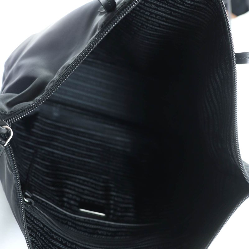 ◇prada 1bg189 2-way Nylon Shoulder Tote Bag With Leather With Triangle Logo