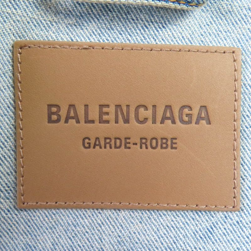 ◇balenciaga 24SS 773776 Hourglass Denim Jacket 100% Cotton Jacket Indigo Blue