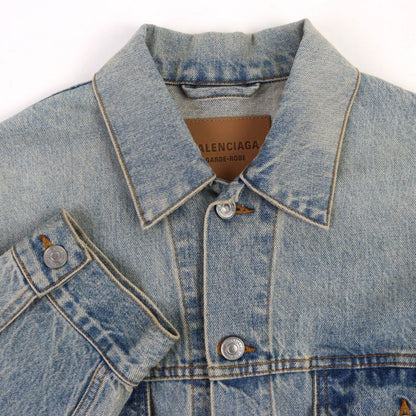 ◇balenciaga 24SS 773776 Hourglass Denim Jacket 100% Cotton Jacket Indigo Blue