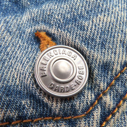 ◇balenciaga 24SS 773776 Hourglass Denim Jacket 100% Cotton Jacket Indigo Blue