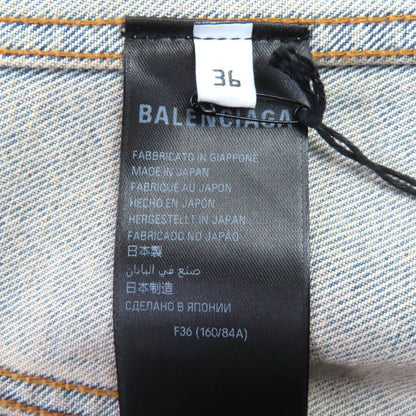 ◇balenciaga 24SS 773776 Hourglass Denim Jacket 100% Cotton Jacket Indigo Blue