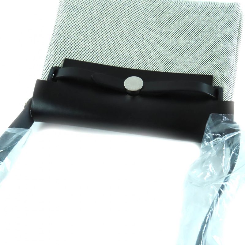 Hermes Herbag Her Bag Zip 20 Mini Black Ecru Toile Military Vache Hunter Silver