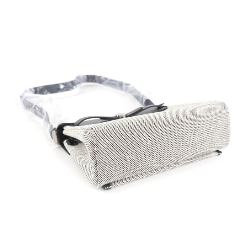 Hermes Herbag Her Bag Zip 20 Mini Black Ecru Toile Military Vache Hunter Silver