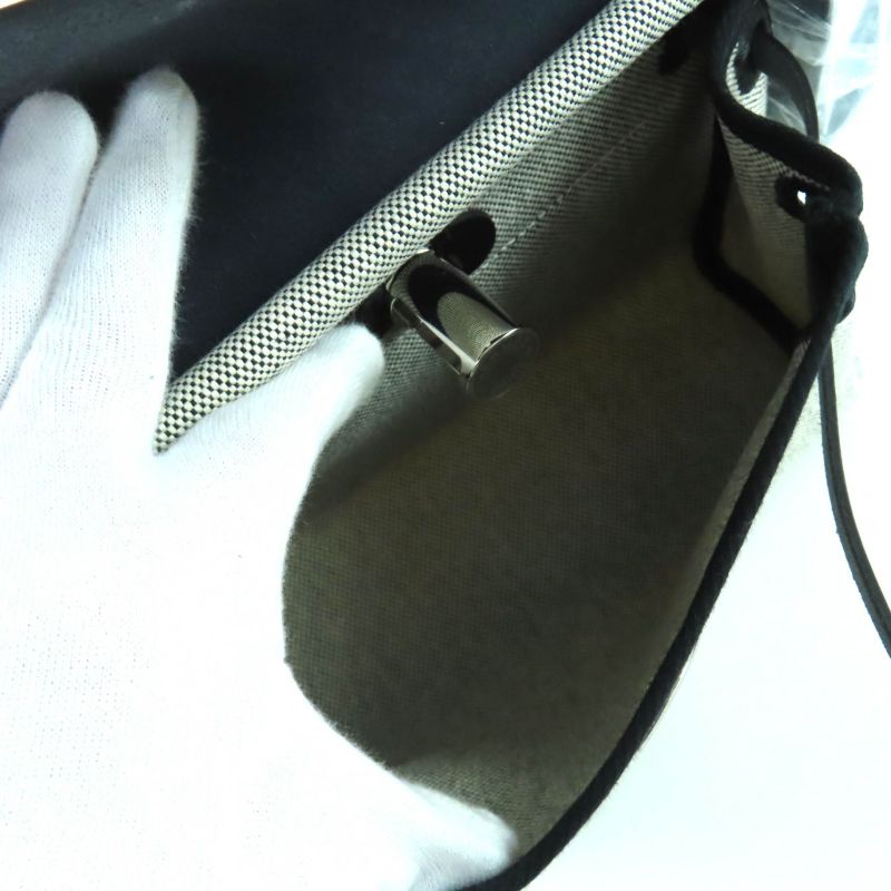 Hermes Herbag Her Bag Zip 20 Mini Black Ecru Toile Military Vache Hunter Silver