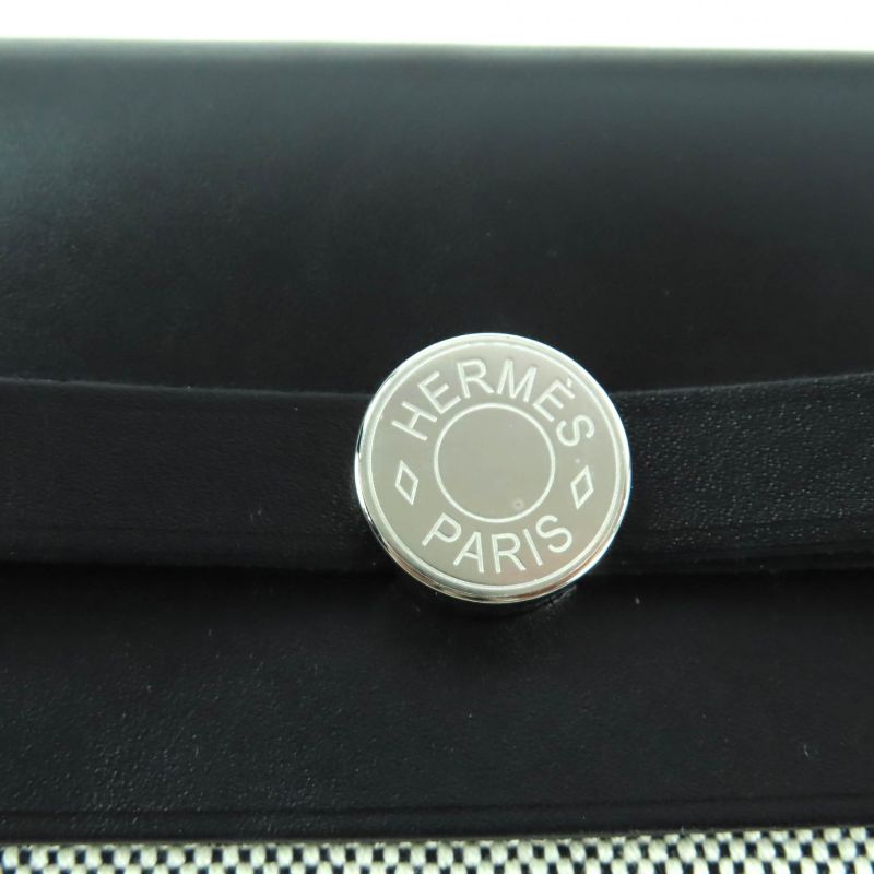 Hermes Herbag Her Bag Zip 20 Mini Black Ecru Toile Military Vache Hunter Silver
