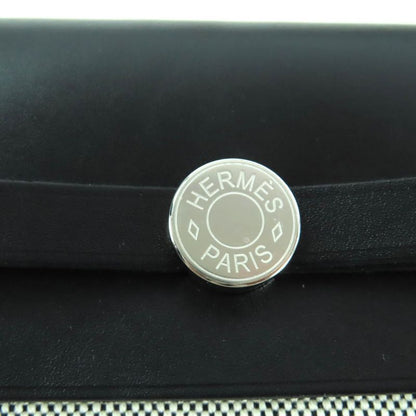 Hermes Herbag Her Bag Zip 20 Mini Black Ecru Toile Military Vache Hunter Silver
