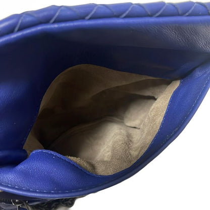 Bottega Veneta Shoulder Bag Intrecciato Blue Chain Shoulder Mini Bag Leather