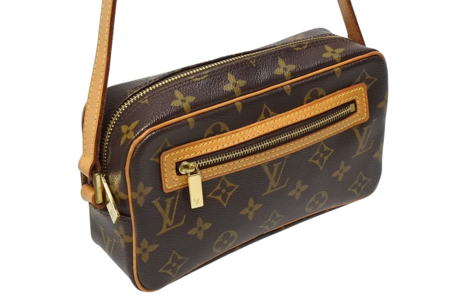 Louis Vuitton Pochette Cite Bag Monogram Canvas Leather Brown — view 4