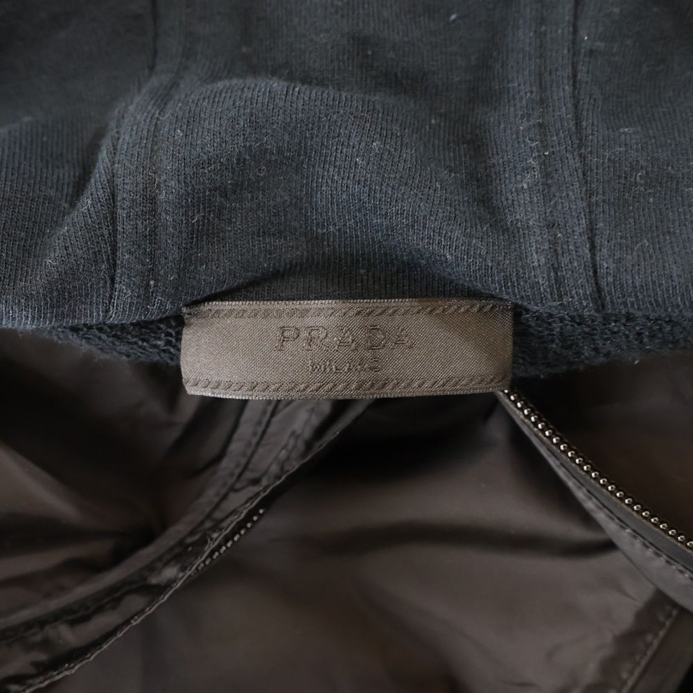 Prada 19ss Sweat Switch Nylon Zip Up Jacket Black Sjc568 R191
