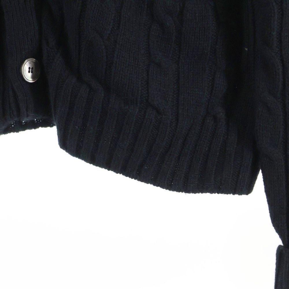 Celine 23aw Triomphe Cashmere V-Neck Cardigan Sweater Black