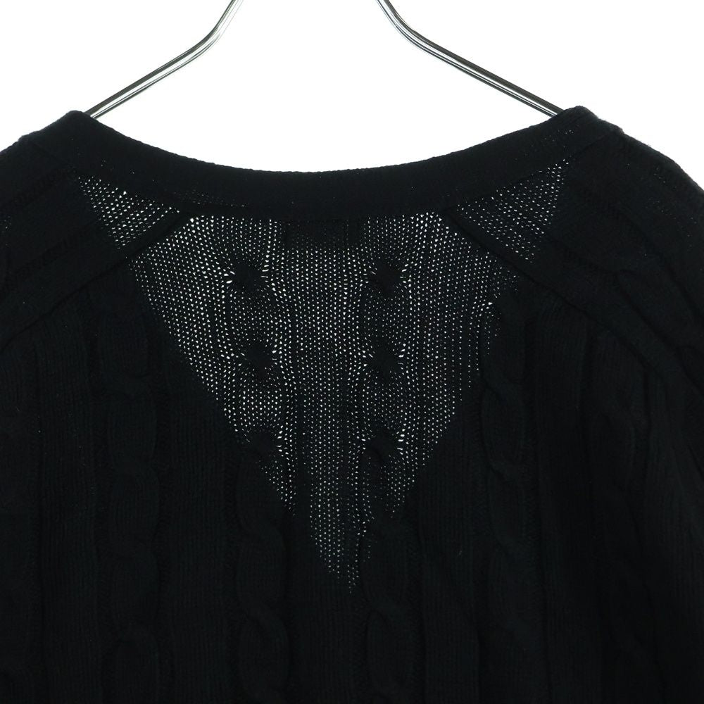 Celine 23aw Triomphe Cashmere V-Neck Cardigan Sweater Black