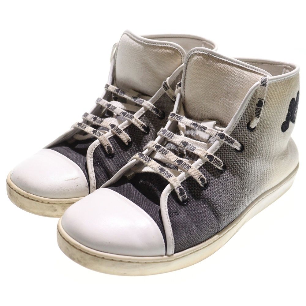 Dior Heart Logo Embroidery Gradient High Cut Shoes Sneakers White/black Women's