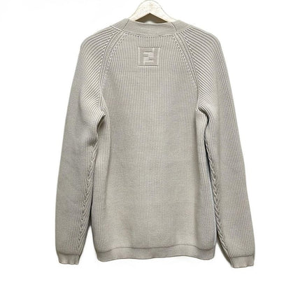 Fendi Cardigan Size 46 S Men's Excellent Condition - Beige And Light Gray Long