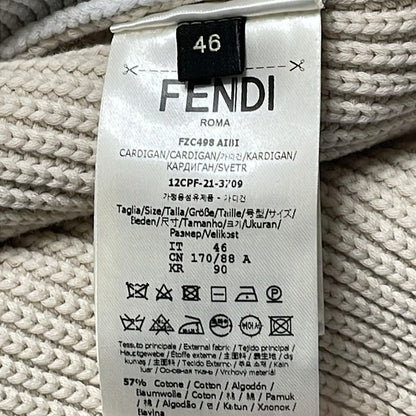 Fendi Cardigan Size 46 S Men's Excellent Condition - Beige And Light Gray Long