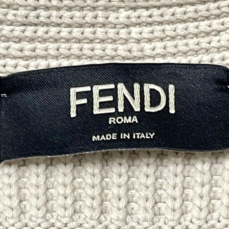 Fendi Cardigan Size 46 S Men's Excellent Condition - Beige And Light Gray Long