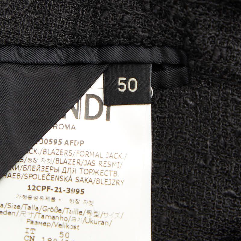 Fendi 2B Tailored Jacket Size 50 Black Linen Cotton Men's Fendi