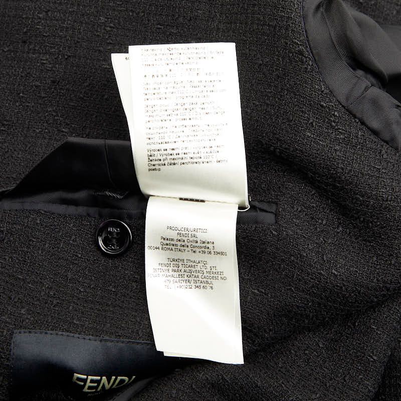 Fendi 2B Tailored Jacket Size 50 Black Linen Cotton Men's Fendi