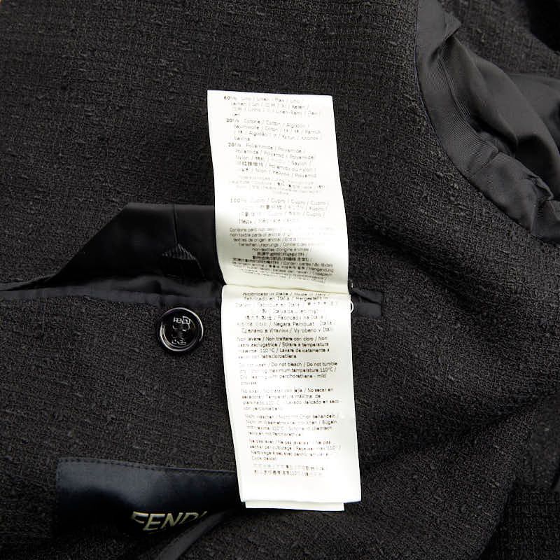 Fendi 2B Tailored Jacket Size 50 Black Linen Cotton Men's Fendi