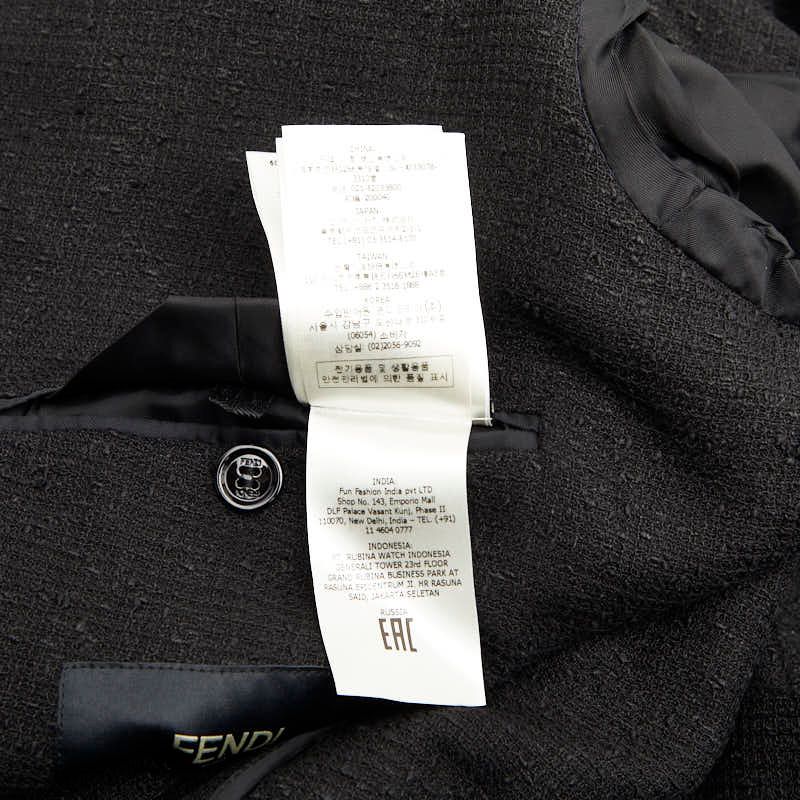 Fendi 2B Tailored Jacket Size 50 Black Linen Cotton Men's Fendi