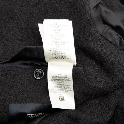 Fendi 2B Tailored Jacket Size 50 Black Linen Cotton Men's Fendi