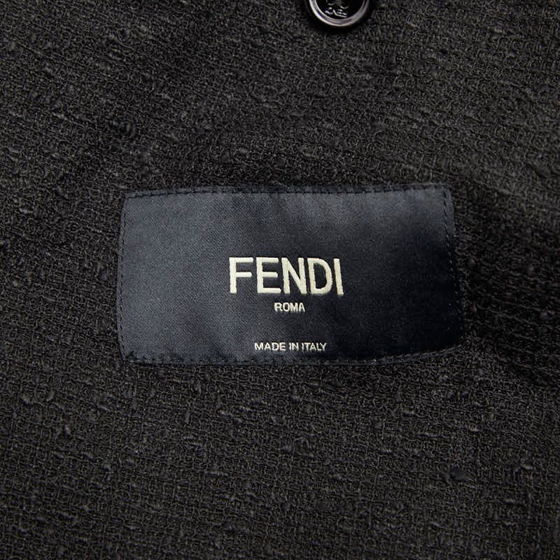 Fendi 2B Tailored Jacket Size 50 Black Linen Cotton Men's Fendi