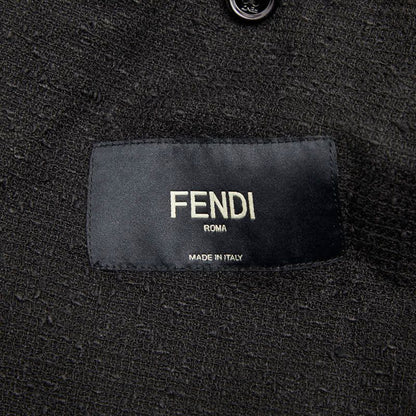 Fendi 2B Tailored Jacket Size 50 Black Linen Cotton Men's Fendi