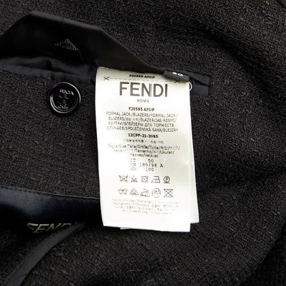 Fendi 2B Tailored Jacket Size 50 Black Linen Cotton Men's Fendi