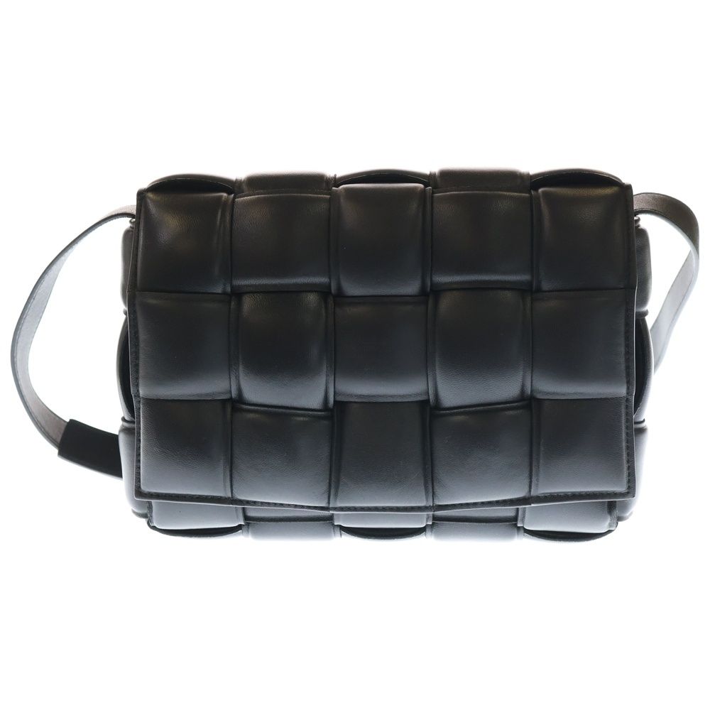 Bottega Veneta Maxi Intrecciato Padette Cassette Leather Shoulder Bag Black