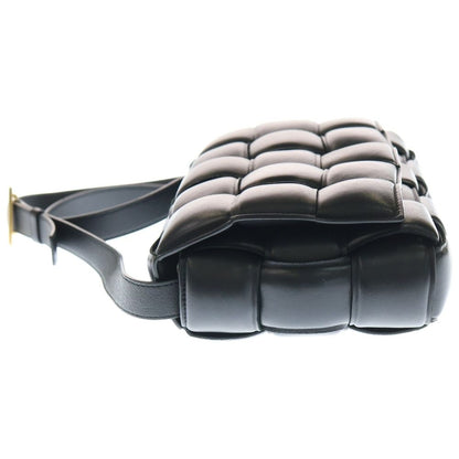 Bottega Veneta Maxi Intrecciato Padette Cassette Leather Shoulder Bag Black