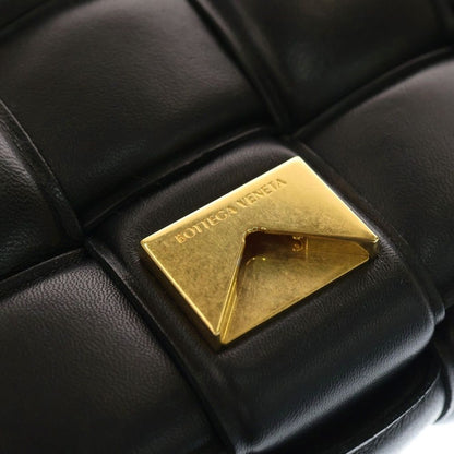 Bottega Veneta Maxi Intrecciato Padette Cassette Leather Shoulder Bag Black