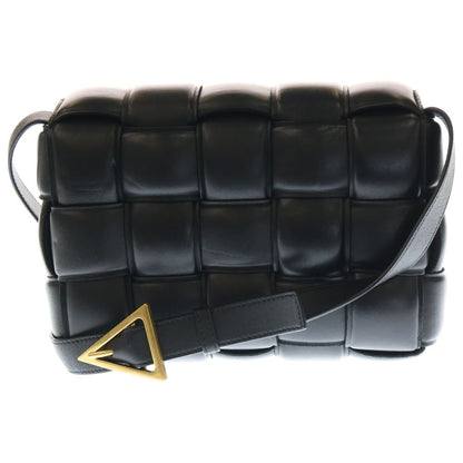 Bottega Veneta Maxi Intrecciato Padette Cassette Leather Shoulder Bag Black