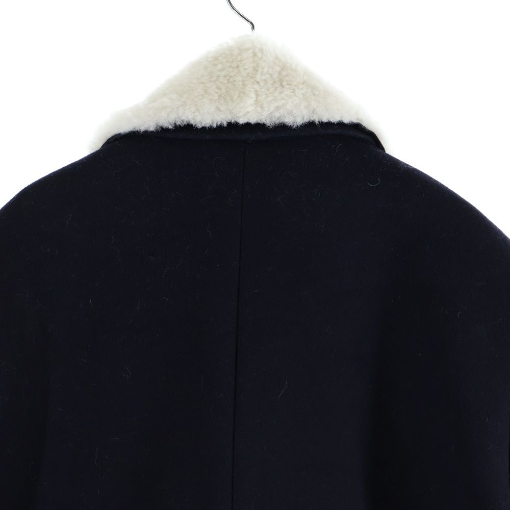 Loewe 19aw Shearling Collar Coat H2291150df Sharering Color Wool Coat Navy