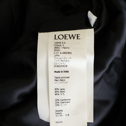 Loewe 19aw Shearling Collar Coat H2291150df Sharering Color Wool Coat Navy