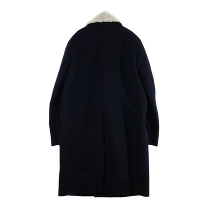 Loewe 19aw Shearling Collar Coat H2291150df Sharering Color Wool Coat Navy