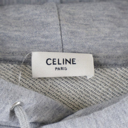 Celine Triomphe Logo Embroidery Pullover Sweatshirt Hoodie Gray