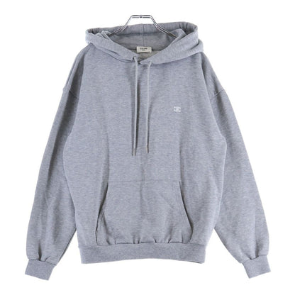 Celine Triomphe Logo Embroidery Pullover Sweatshirt Hoodie Gray