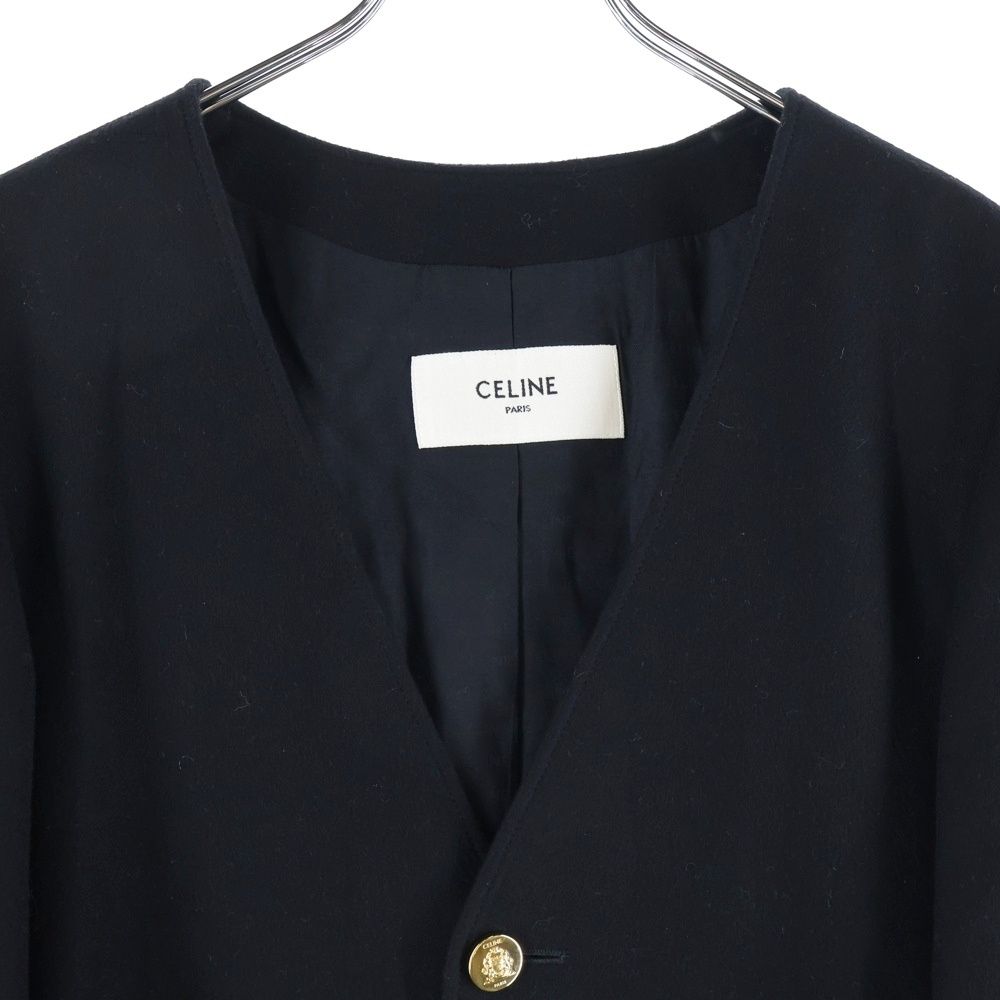 Celine Chass Eur Cashmere Flannel No Collar 3b Jacket Black 2v43t311t.38no