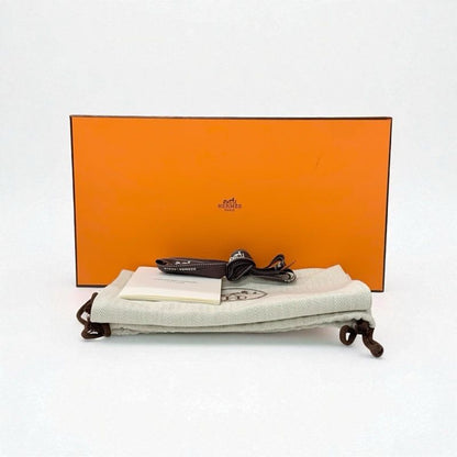 Hermes Elda Sandals Shoes Leather Brown Wedge Sole Espadrilles Strap