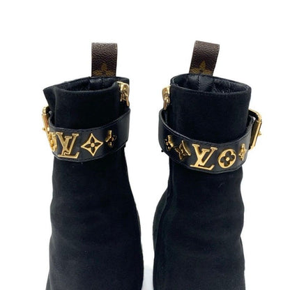 Louis Vuitton Silhouette Line Monogram Boots Short Shoes Suede Black