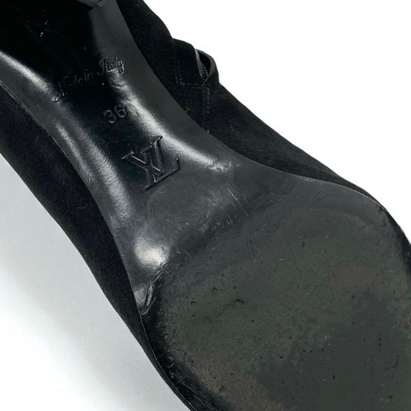 Louis Vuitton Silhouette Line Monogram Boots Short Shoes Suede Black