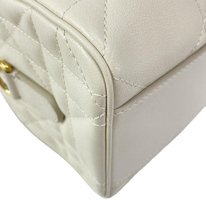 DIOR Christian Dior Handbag Excellent Condition Groove 20 Ivory Mini Boston