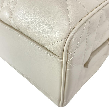 DIOR Christian Dior Handbag Excellent Condition Groove 20 Ivory Mini Boston